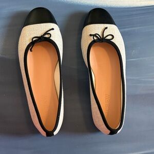 J. Crew Zoe cap toe ballet flats in Spanish canvas
